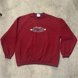 M&C Sport Vintage Red Proud Grandpa Crew Neck Sweatshirt Size 2XLT